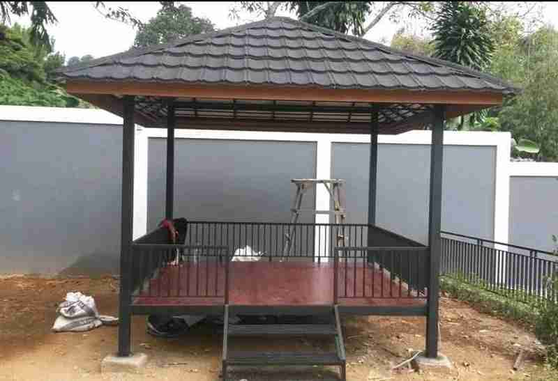 Contoh Desain Gazebo Baja Ringan, Minimalis Bikin Tempat Bersantai Semakin Nyaman!