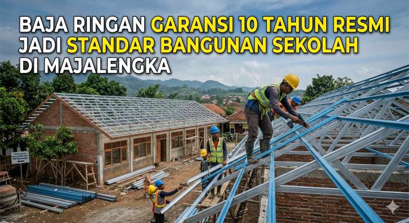 Baja Ringan Garansi 10 Tahun Resmi Jadi Standar Bangunan Sekolah di Majalengka